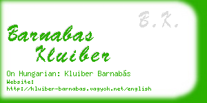 barnabas kluiber business card